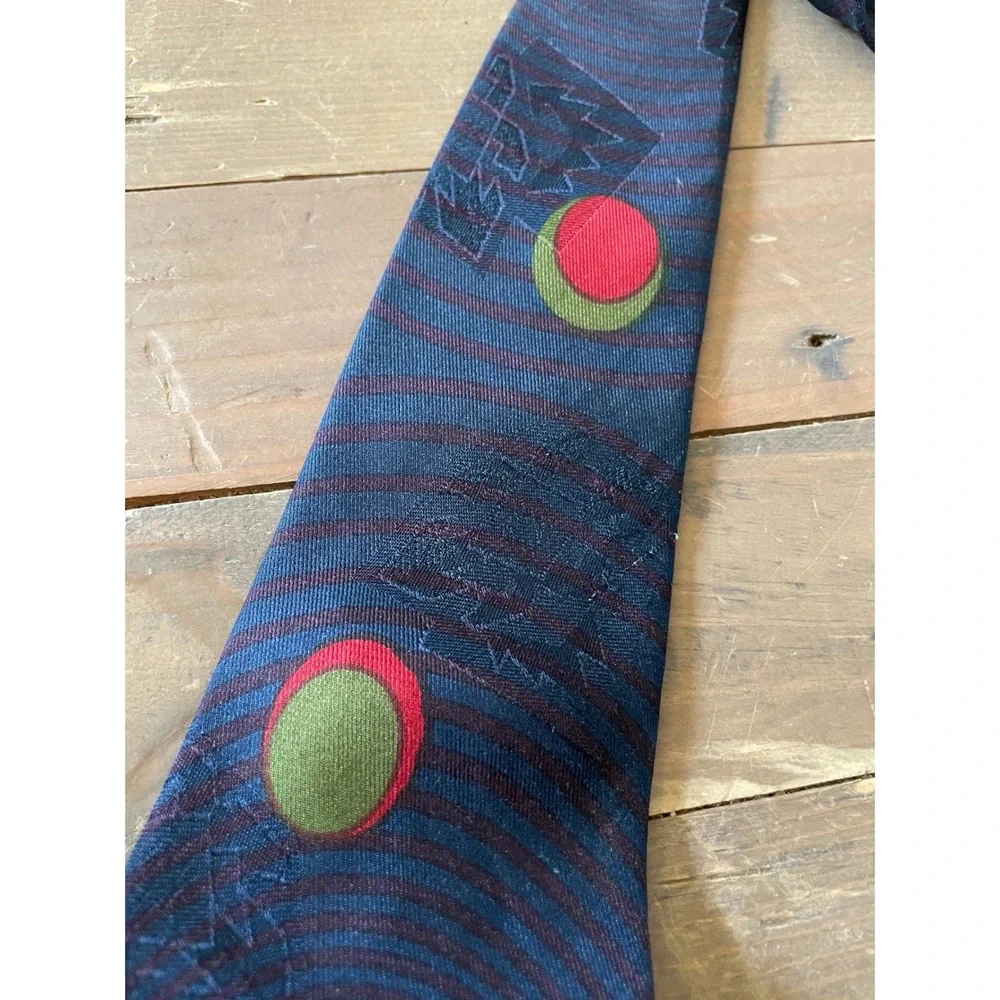 XMI Nordstrom Silk Tie Journey to Mars Navy Blue Hand Made USA